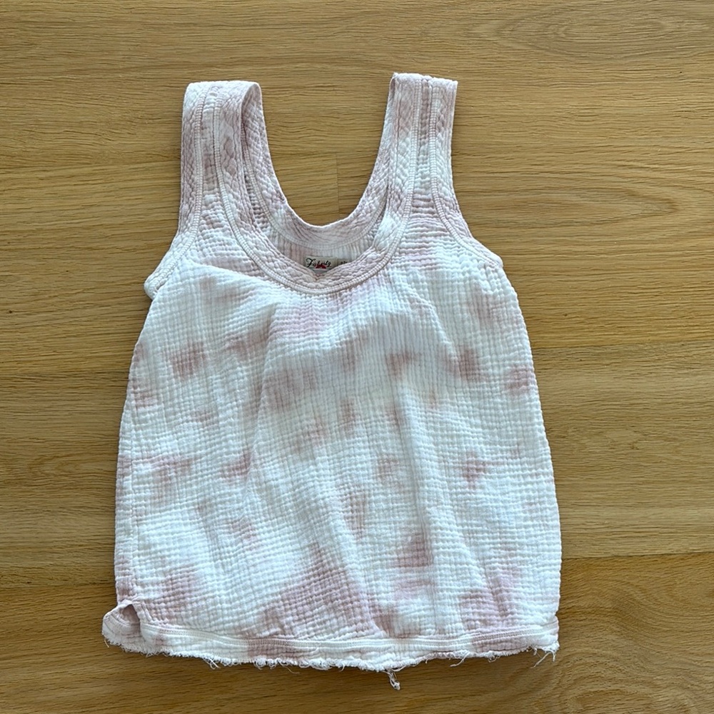 Faherty Pink and White Tank Top